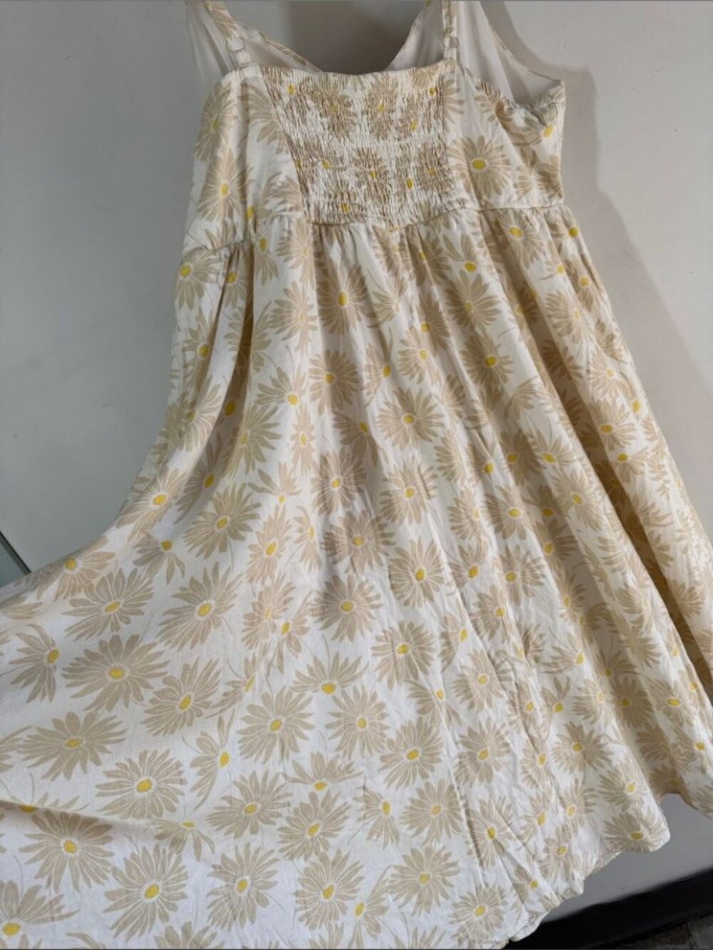 Torrid Cream Midi Dress Yellow Floral Print Size 2 Summer Resort Vacation Chic - Picture 14 of 16
